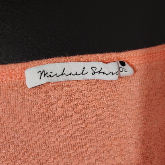 Michael Stars V Neck Shimmer 3/4 Sleeve Blouse - Picture 5 of 6